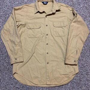 Vintage 80’s Woolrich Field Shirt Yellow Cotton Men’s Sz L? Long USA Made